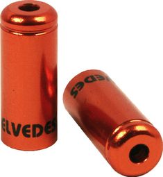 Elvedes Aluminum Brake Housing End Caps 5.0 mm Orange x10