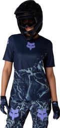 Fox Ranger Image Print blauw dames-shirt met korte mouwen
