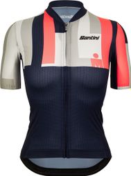 Maillot Manches Courtes Femme Santini x IronMan Aahonoui Bleu/Rose