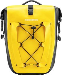 Sacoche de vélo étanche  pliable pour porte-bagages arrière - Jaune