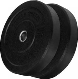 Poids disques olympiques Hi Temp avec absorbeur de chocs - Noir - De 2 5 kg à 25 kg - Poids : 50 KG (2 x 25 KG)