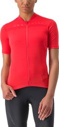 Maillot de manga corta Castelli Anima 4 Rojo para mujer