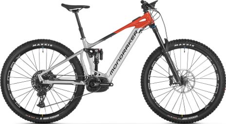 VTT Électrique Tout-Suspendu Mondraker Crafty R Sram GX/NX Eagle 12V 750 Wh 29'' Argent Rouge Flame 2024