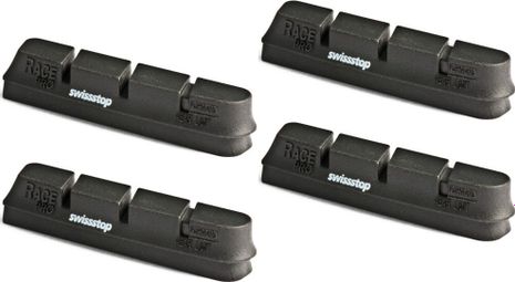 x4 Cartucce di pattini dei freni Swisstop RACE PRO per Campagnolo Nero