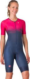 Castelli Core Women's TOP Free Speed 3 Women's MC Tri-Suit Blue Pink