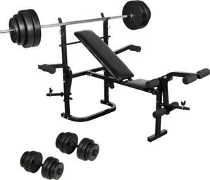 Ensemble de banc de musculation haltères 30 kg sport fitness