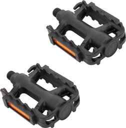 Pair of Flat Pedals Massi CM614 Plastic Black