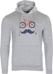 Sweat à Capuche Rubb'r Moustache Gris