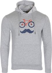 Rubb'r Moustache Hoodie Grey