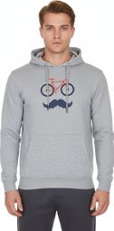 Rubb'r Moustache Hoodie Grey