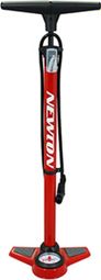 Pompe a pied Newton fpv1 acier colori rouge raccord double style switch avec manometre 11bars vp-vs