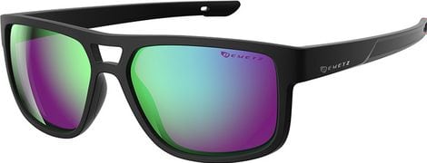 Demetz Club Sunglasses Matte Black Purple / Green Mirror