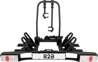 R2B Porte-vélos de voiture - Convient pour 2 vélos - Pliable et inclinable - Capacité de transport de 60 KG - 13 pôles