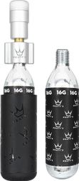 Peaty's Holeshot Road/Gravel CO2 Inflator Silver + 2 CO2 Cartridges (16g)