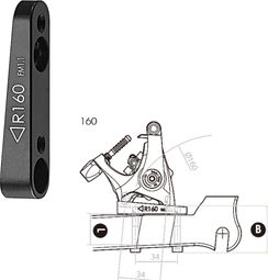 Tektro Flat Mount F6 160mm Heckadapter