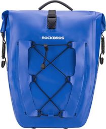 Sacoche de vélo étanche  pliable pour porte-bagages arrière  - Bleu