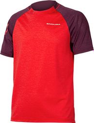 Maglia Endura SingleTrack Grenade a manica corta Rosso / Viola