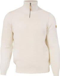 Ivanhoe pull NLS Orme blanc naturel demi-zip-100% pure laine non teinte