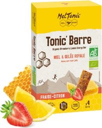 4 Barres énergétiques Bio Meltonic Tonic Fraise Citron 4x25g 