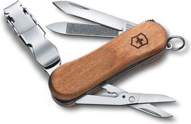 Couteau suisse Victorinox Coupe-ongles en bois 580 0.6461.63B1 avec 6 fonctions dont la lime et le coupe-ongles  présenté sous