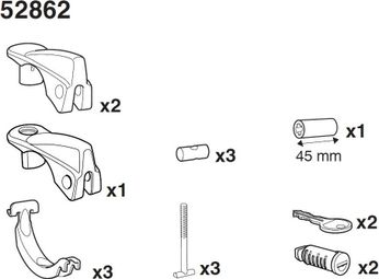 Thule 52862 Kit adaptateur SquareBar pour FreeRide