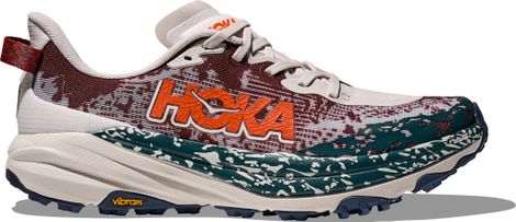 Hoka Speedgoat 6 Grijs/Blauw/Oranje Heren Trailschoenen