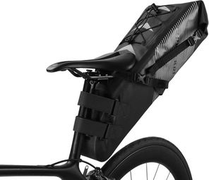 Sacoche de selle étanche 10 L  noire et grise.