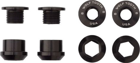 Lot de 4 Vis Cheminées et Écrous Wolf Tooth 1X 6mm Noir