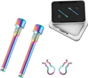 Lot de 2 vis Toopre d'étrier de frein M4 en titane TC4 avec circlips Multicolore Compatibles Shimano