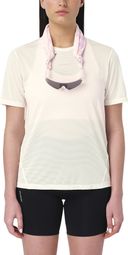 Salomon SHKout Core Graphic Lauf-T-Shirt für Damen, Weiß/Rosa