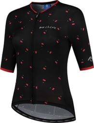 Maillot Manches Courtes Velo Rogelli Fruity - Femme - Noir/Rouge