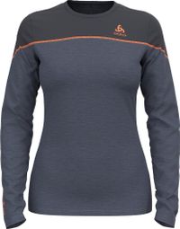 Base Layer Odlo Women's Revelstoke Performance Wool Warm Grey/Blue
