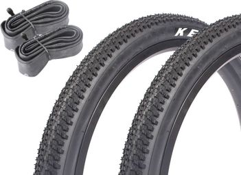 2x pneus VTT KENDA APTOR 24 pouces x 1 95 pouces + chambre à air AV