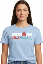 Ironman 70.3 Aix En Provence Hemelsblauw Korte Mouw T-Shirt voor Dames