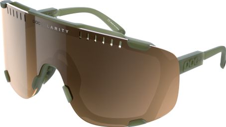 POC Devour Epidote Green Goggles - Brown / Silver Translucent Mirror Lenses