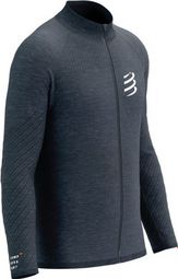 Compressport Seamless Zip Sweatshirt Hooded Jacket Dark Blue