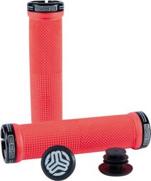 SB3 Pair of Black Grips KHEOPS Red / Black