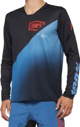 100% R-Core-X Long Sleeve Jersey Blauw / Zwart