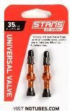 Stan's NoTubes - Paire de valves  Universal  Al  Presta  35mm Orange