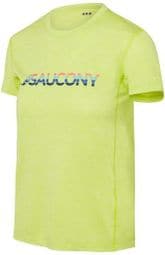 Saucony StopWatch Graphic Campfire Campfire Short Sleeve Jersey Yellow Woman
