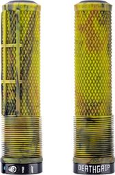 Paire de Grips DMR Deathgrip2 Flangeless Grips Camouflage jaune