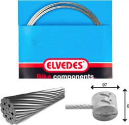 Elvedes Brake Cable 2 250mm 1x19 Stainless wire Ø1,5mm T-head Ø7x6mm