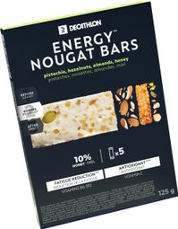 Barres énergétiques Nougat Decathlon Nutrition Pistache/Noisettes/Miel 5x25g