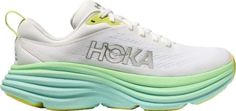 Hoka Women's Bondi 8 Running Shoes White Green Blue