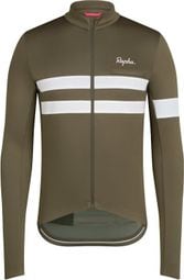 Maillot manches longues Rapha Brevet Jersey Kaki/Blanc Homme