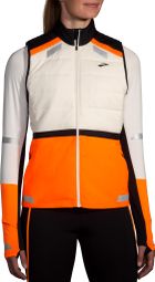 Ärmellose Thermojacke Brooks Run Visible 2.0 Weiß/Orange Damen