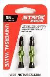 Stan's NoTubes - Paire de valves  Universal  Al  Presta 35mm  Green