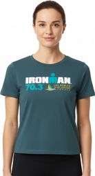 Ironman 70.3 Les Sables D'Olonne Vrouwen Turquoise Blauw Korte Mouw T-Shirt