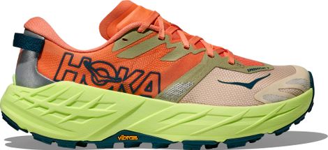 Hoka Speedgoat 7 Trail-Schuhe Orange/Grün Damen