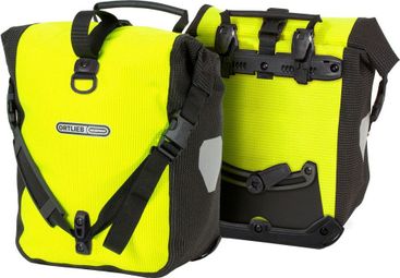 Paar Ortlieb Sport Roller High Visibility Bagage Tassen 25L Fluorescerend Geel Zwart Reflecterend